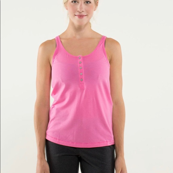 Lululemon Heart Opener Tank pink button down light weight workout retro y2k - Picture 1 of 4
